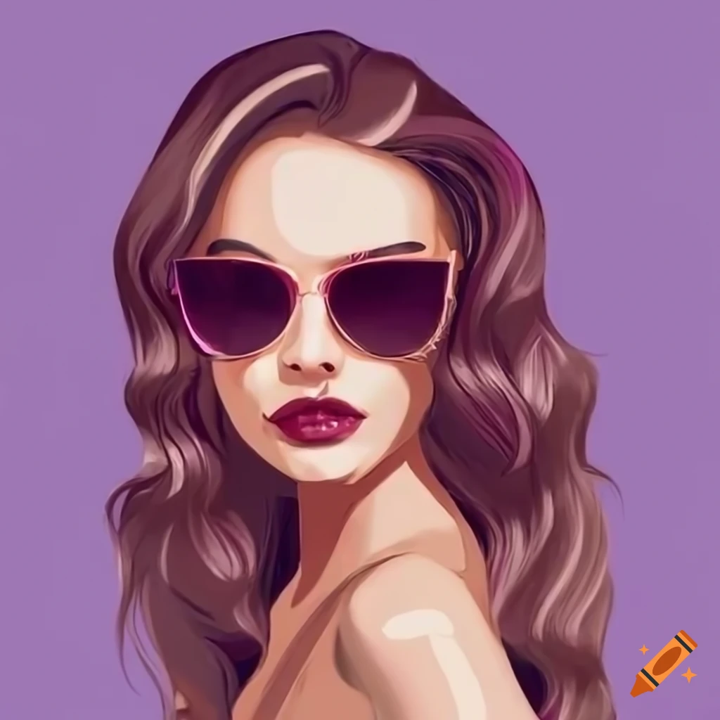 stylish woman with trendy sunglasses and wavy hair
