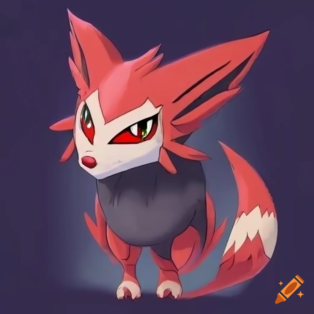 fanart of a Zoroark with realistic fox colors