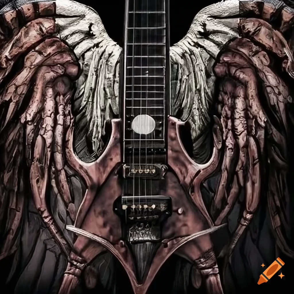 Warlock Guitar being played by a biomechanical angel