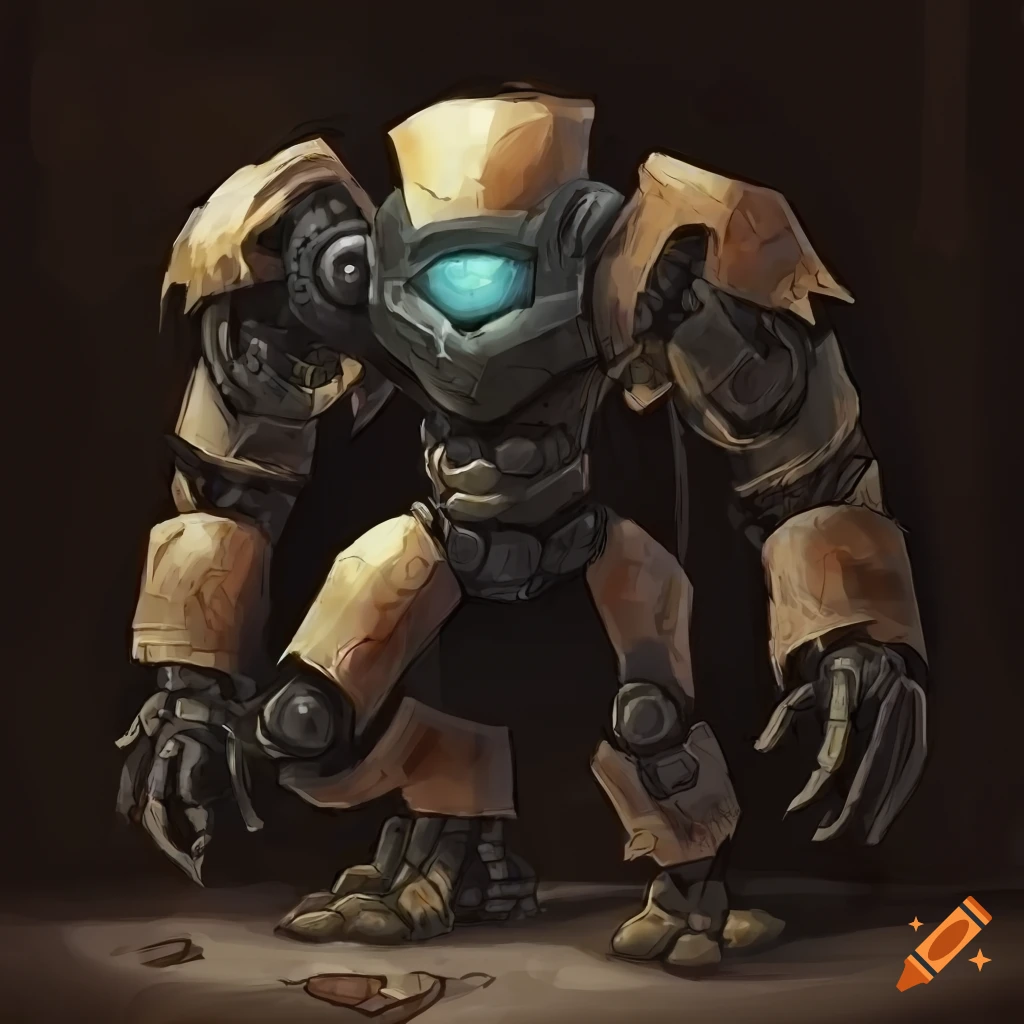 fantasy art of a construction robot