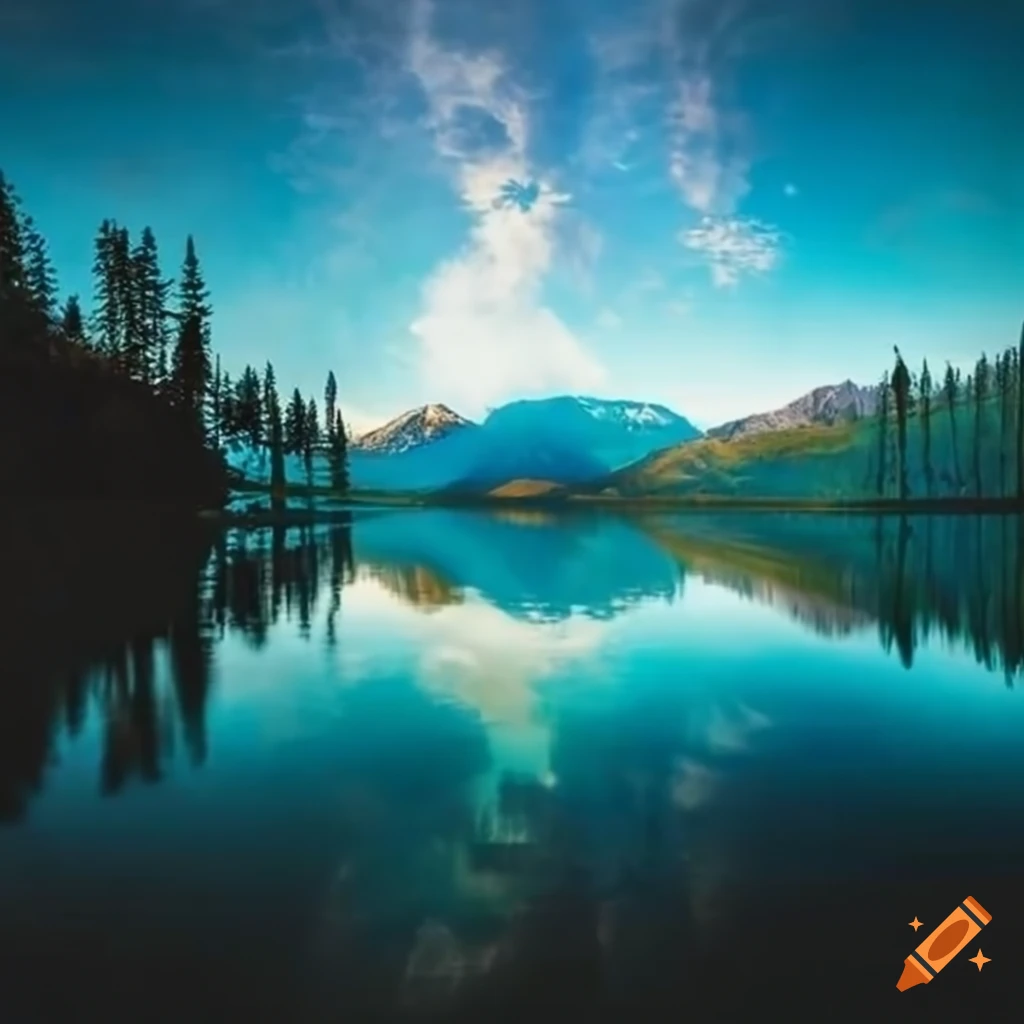 scenic view of mountains and a peaceful lake