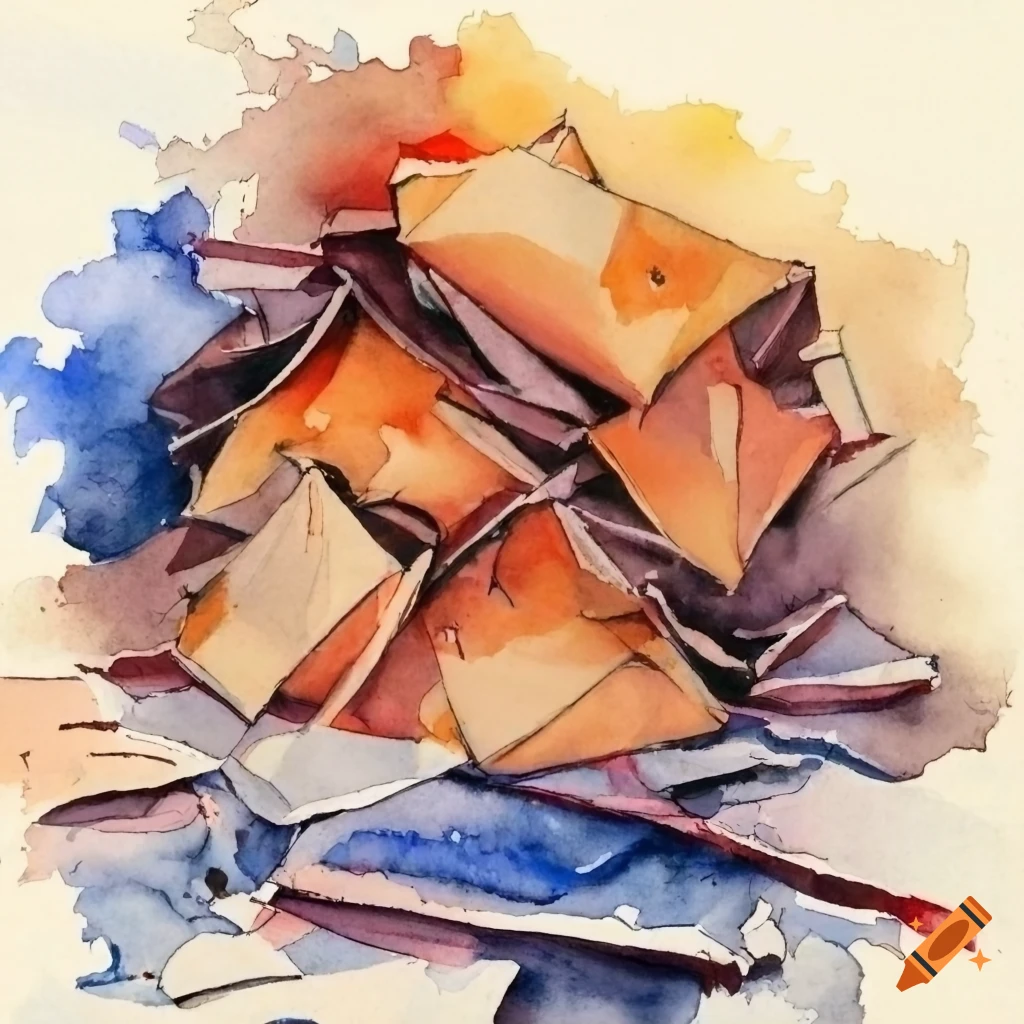 watercolor painting of a stack of mail