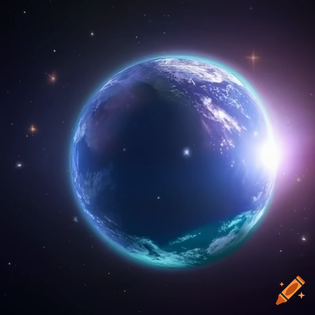 fantasy artwork of a planet in the constellation of Aquila