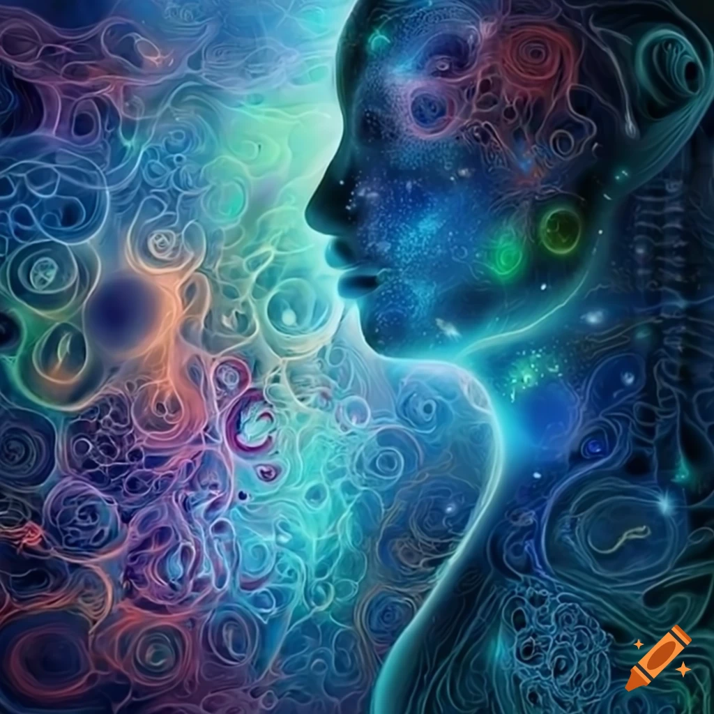 Artistic visualization of the interconnectedness of consciousness and