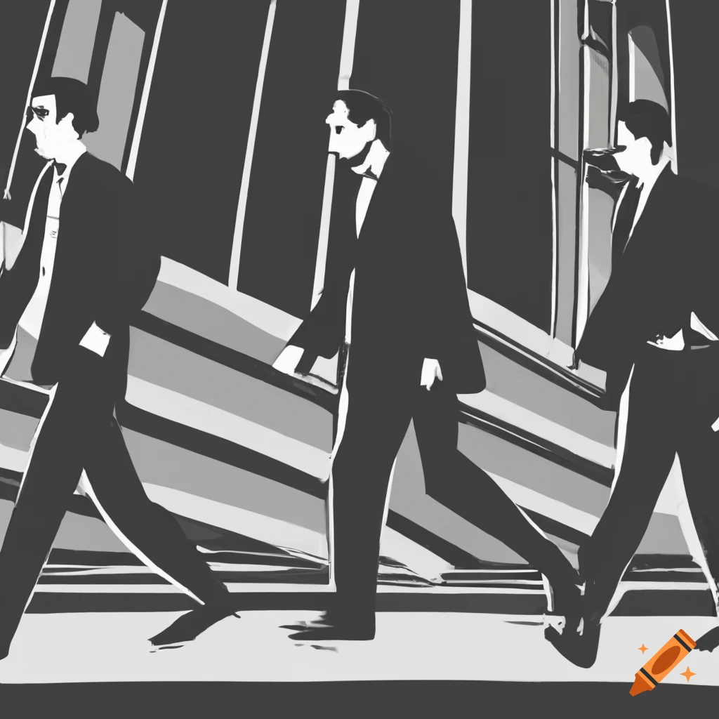 Office workers walking near tall buildings on Craiyon