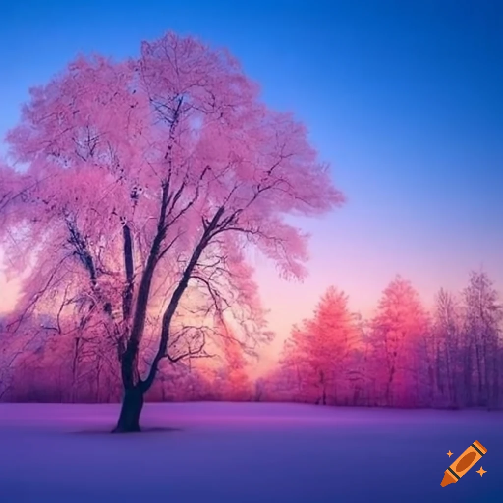 dreamy landscape with pastel-colored trees