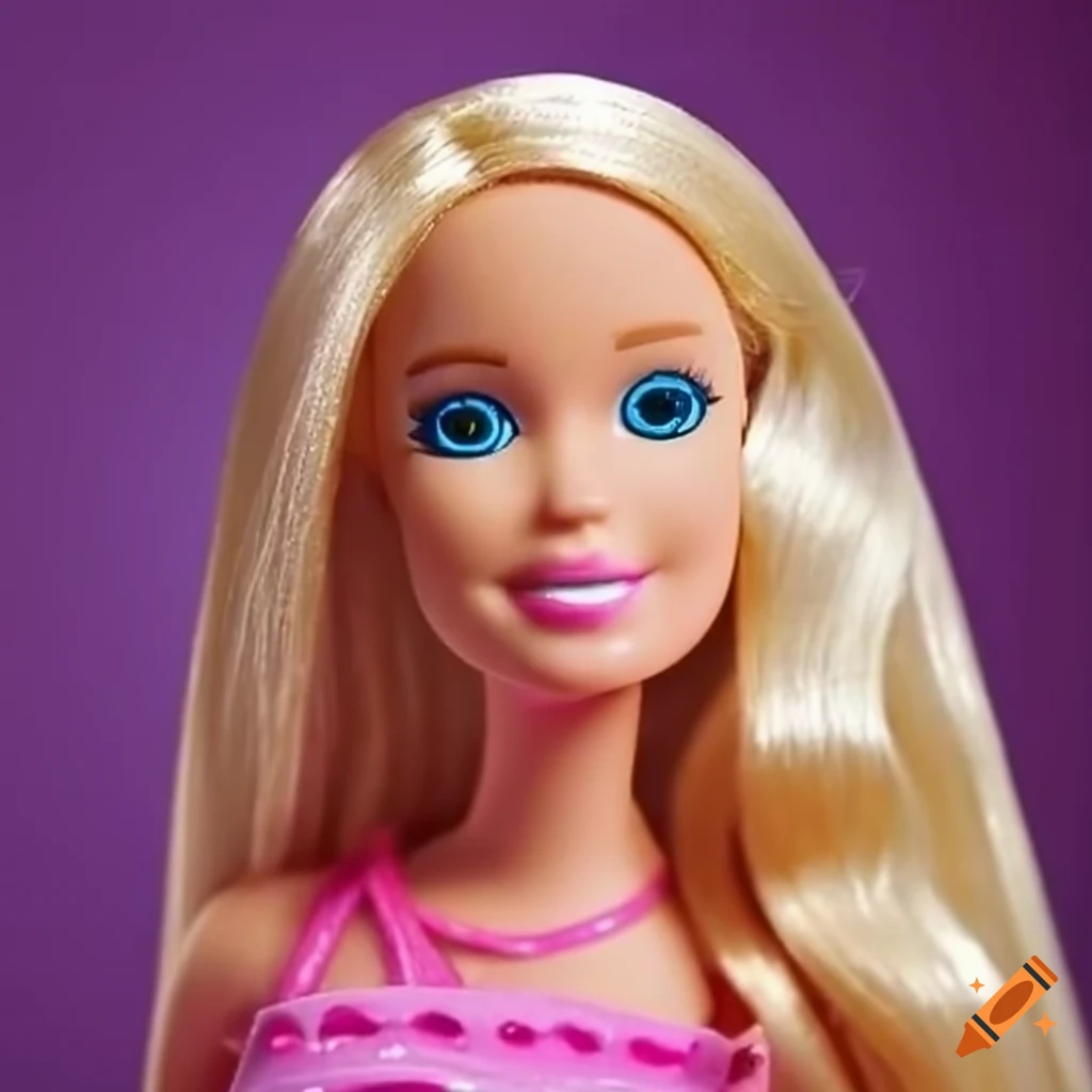 Barbie playing with another barbie doll on Craiyon