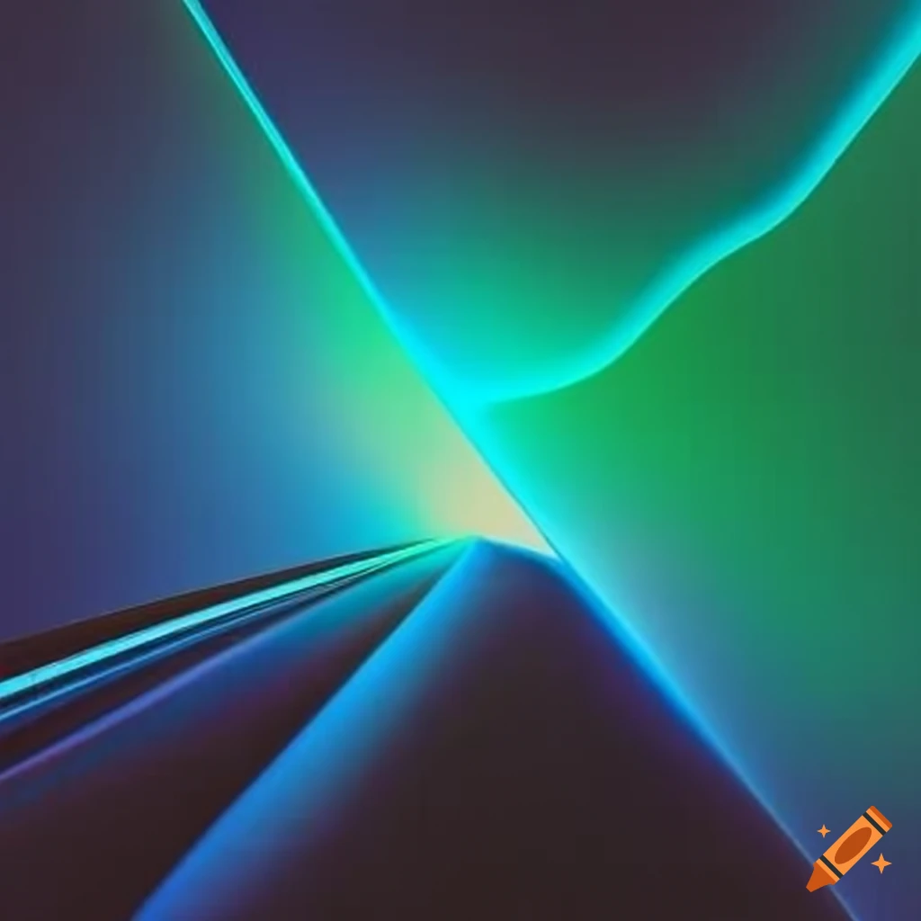 cyan holographic metro style flow