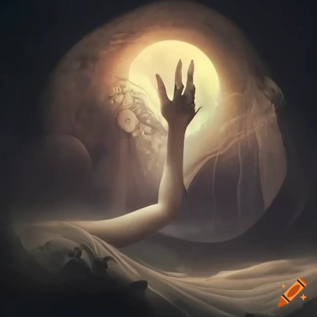 surreal image of a lute playing soothing melodies