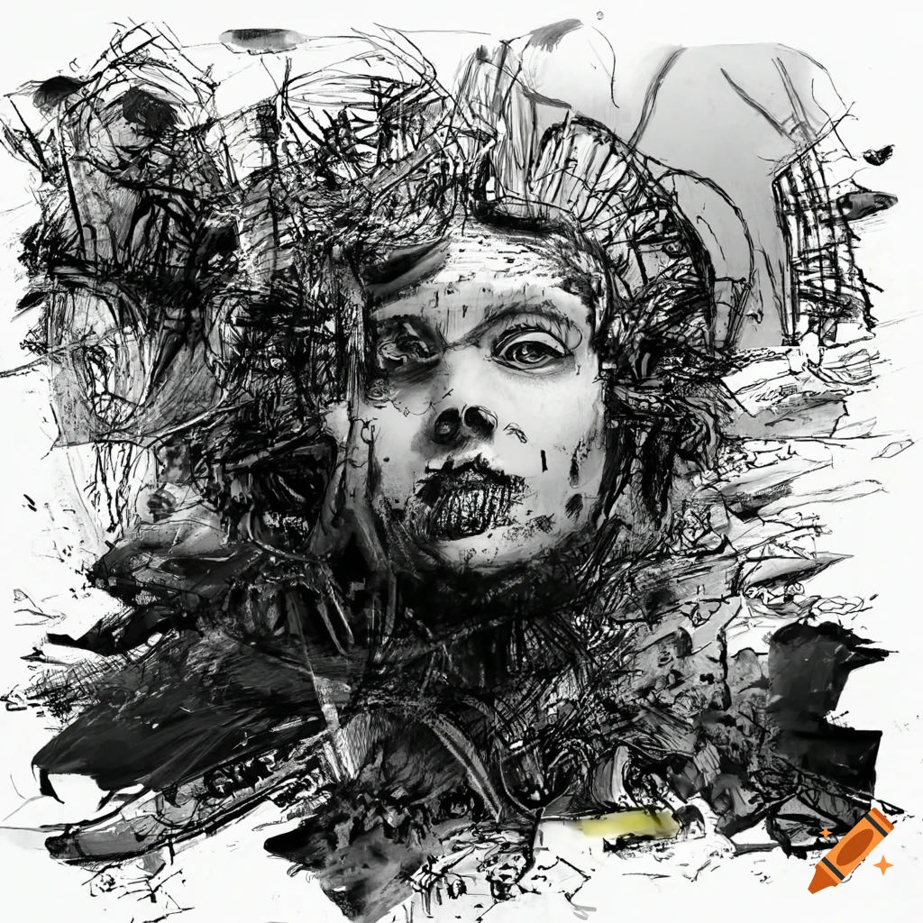black ink artwork with the theme of dream