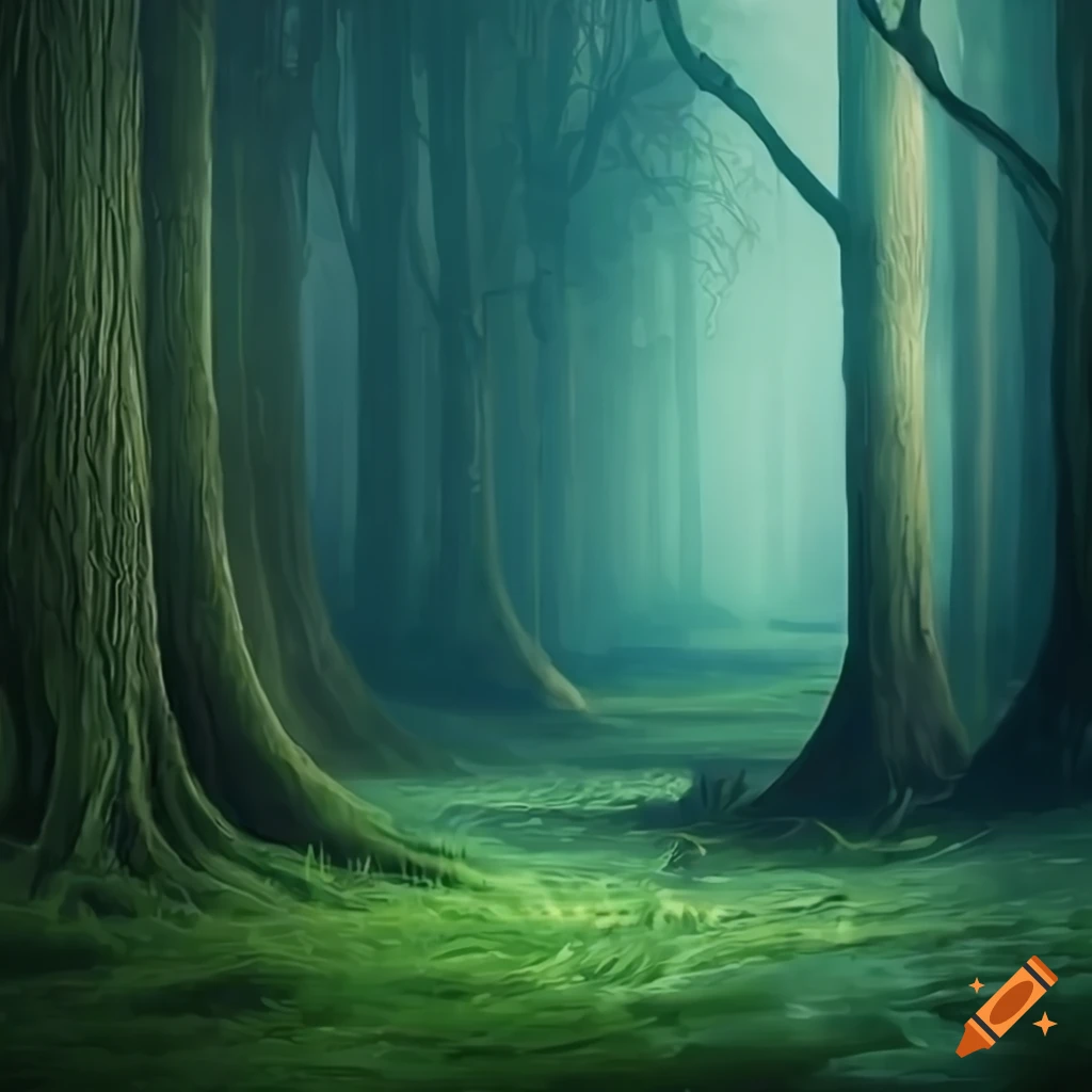 photo realistic image of a mystical forest
