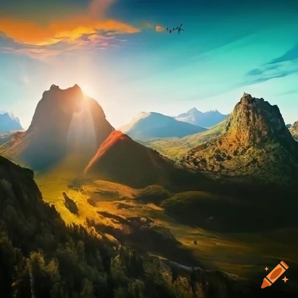 Lush green road in the morning sun on Craiyon