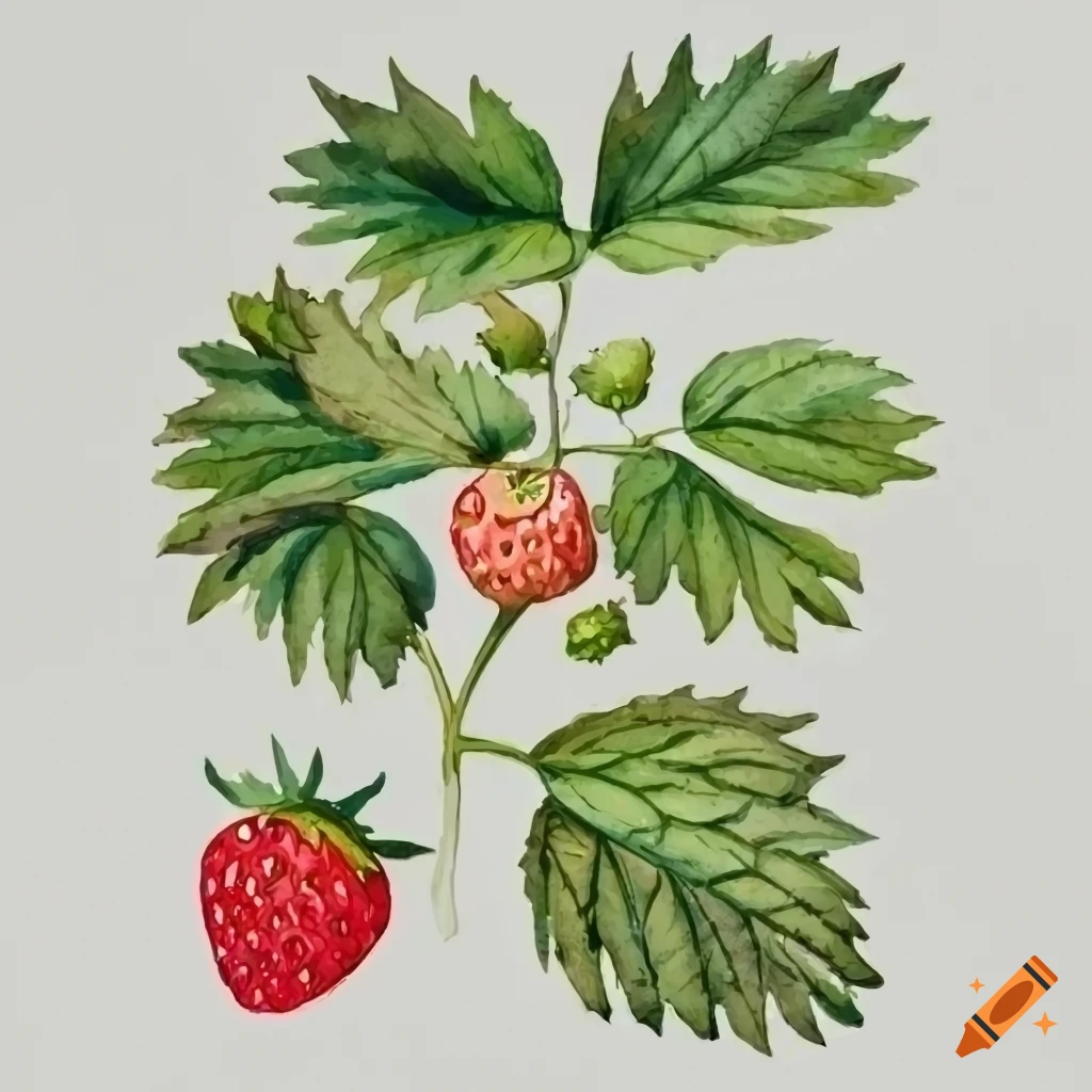 vintage vector illustration of wild strawberries