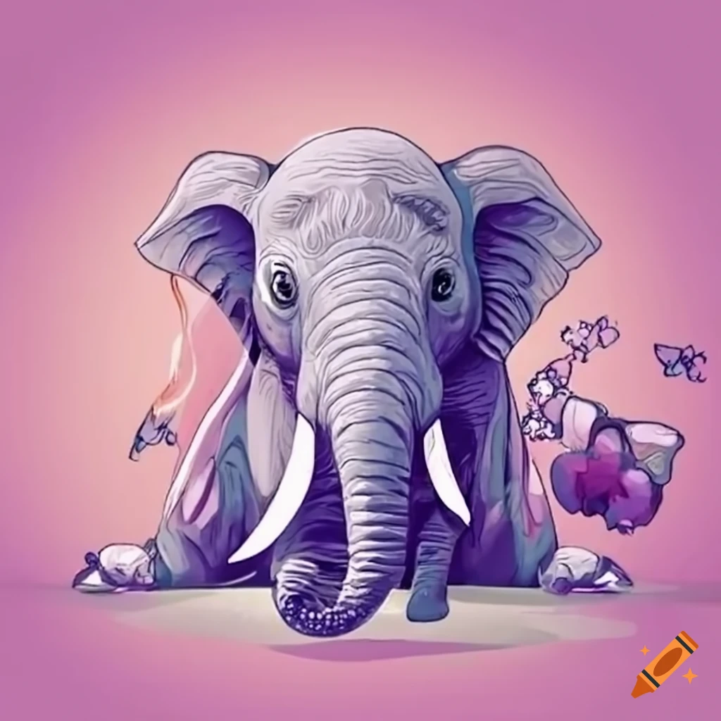 elephant chasing a butterfly