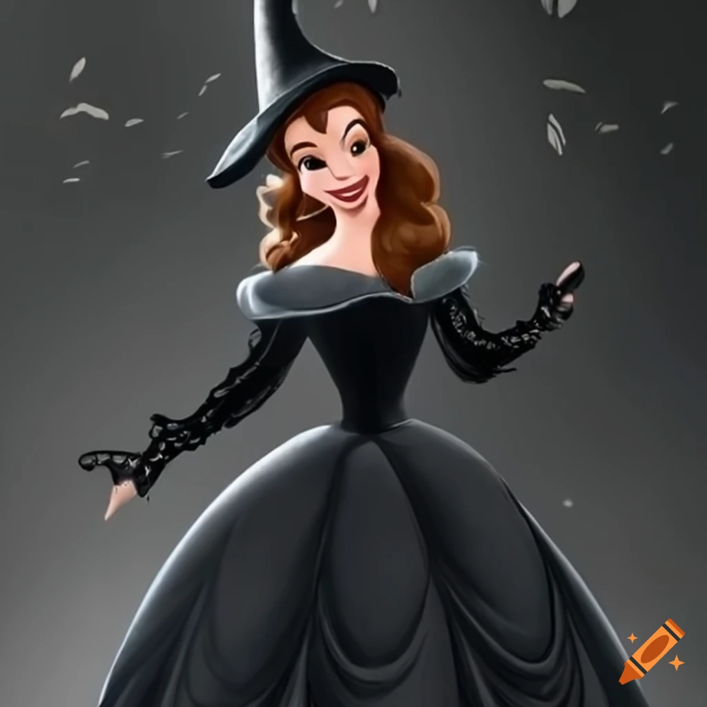 Belle from Disney's Beauty and the Beast in gothic attire on Craiyon