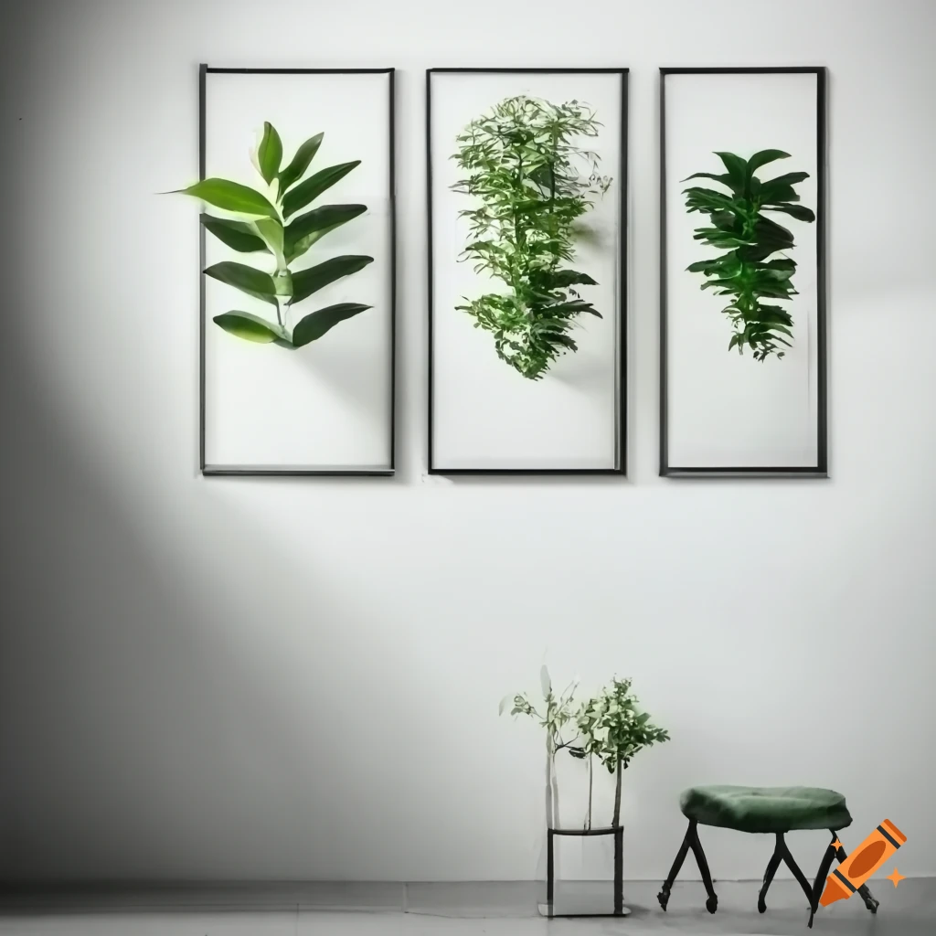 indoor plants on a white wall