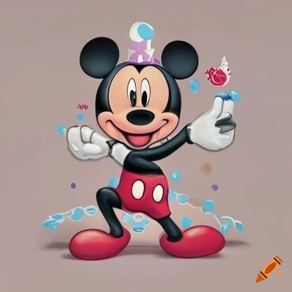 birthday card with Mickey Mouse theme