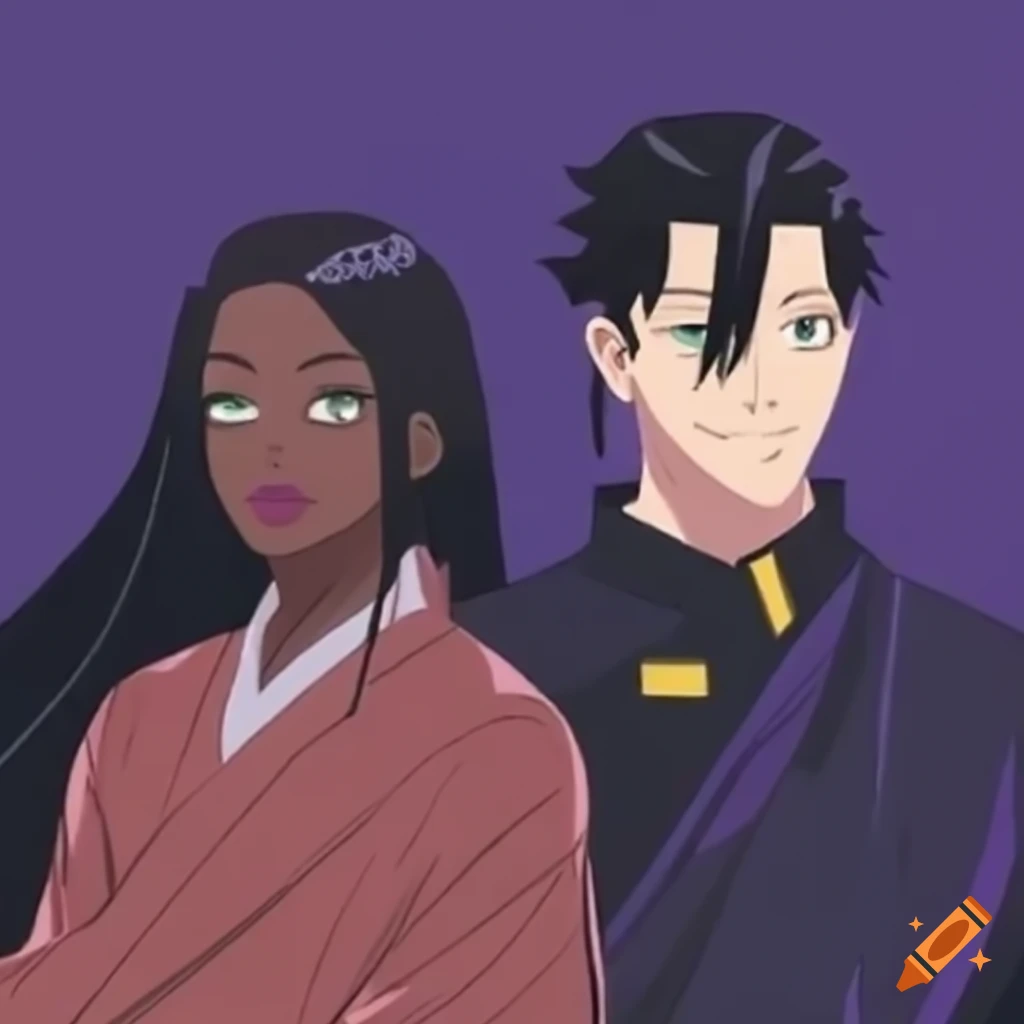 illustration of Geto and an African woman embracing