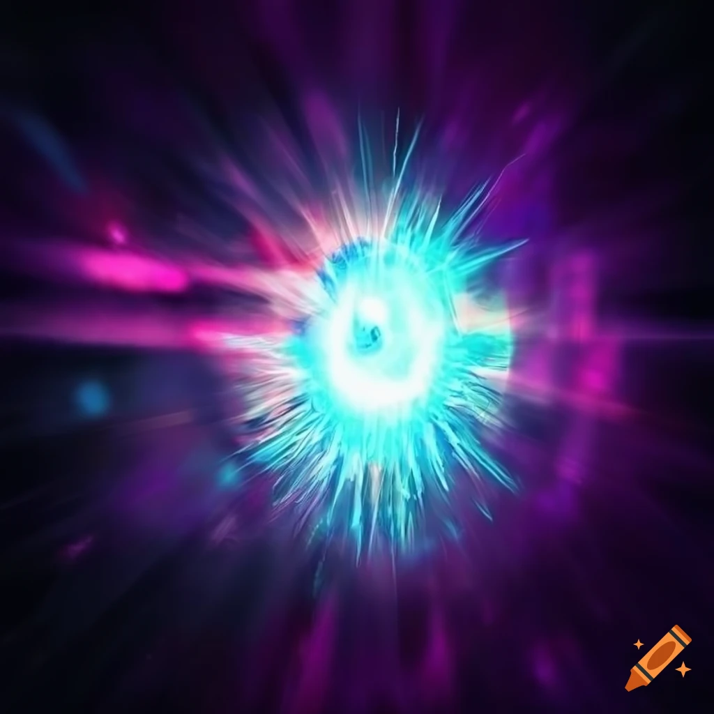 digital art of colliding magical beams