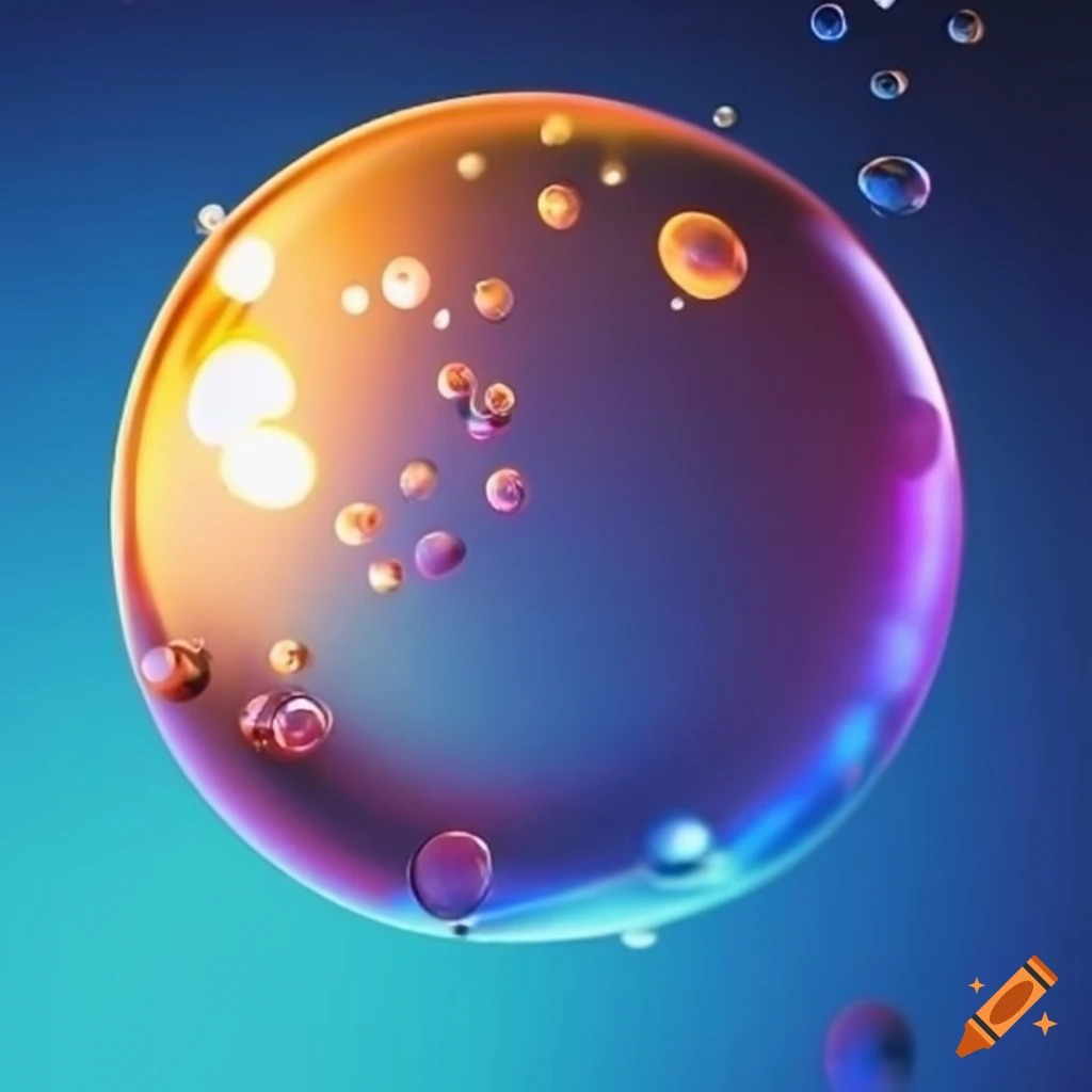 vibrant bubbles floating in water