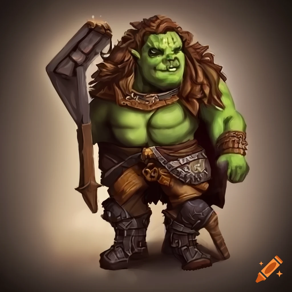 Character Design Of A Female Half Orc Dwarf Barbarian On Craiyon 2130