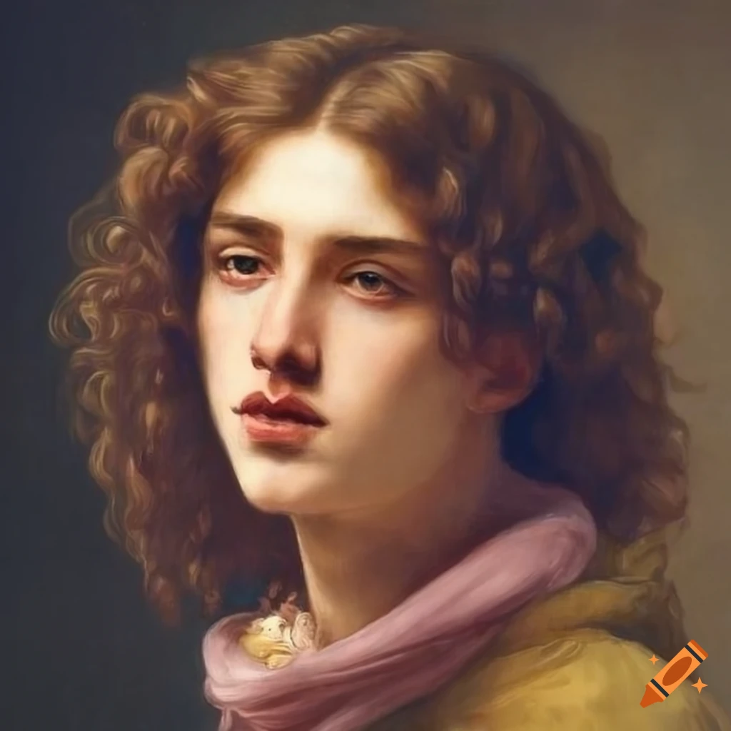 portrait of a young man with long hair