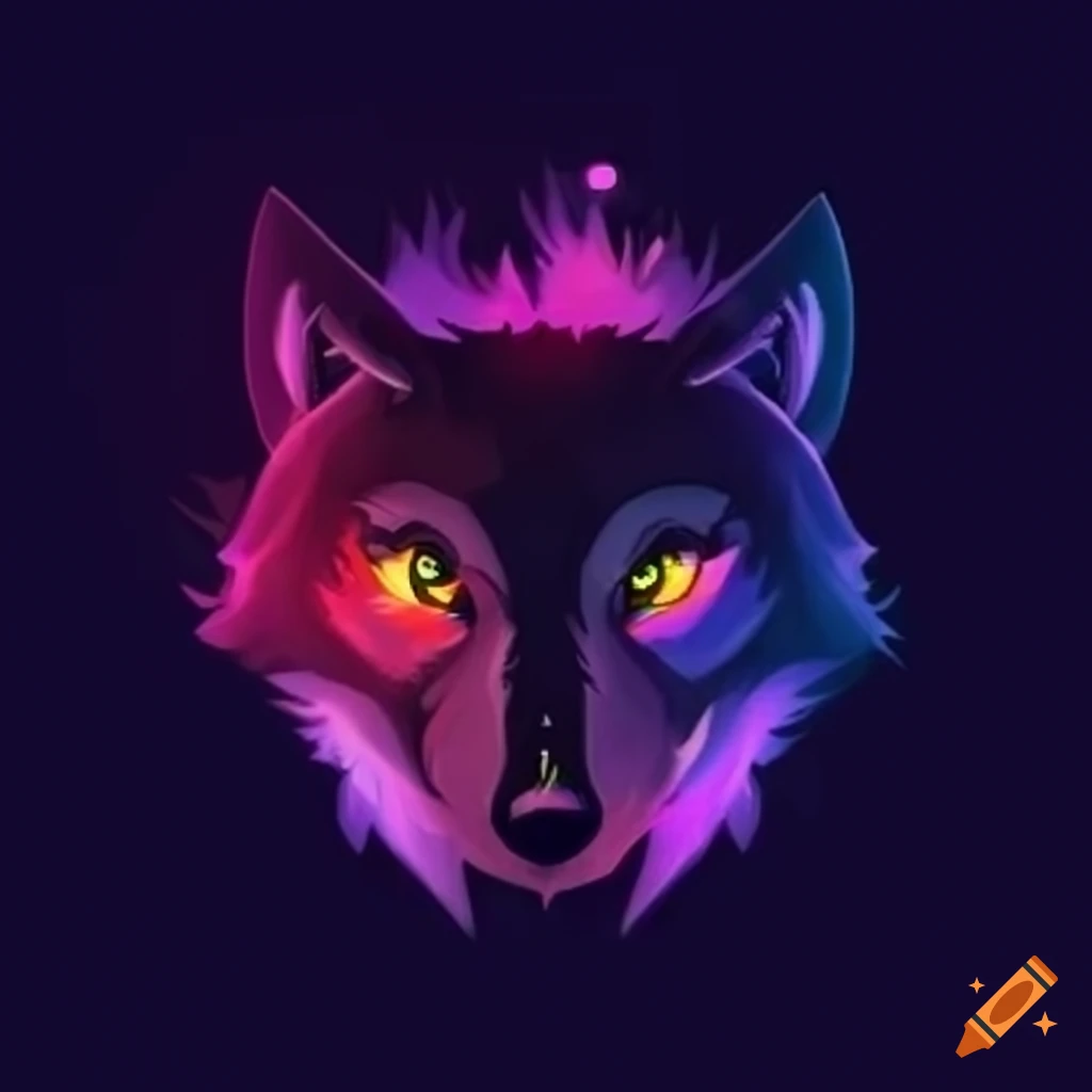 Gaming team logo with black wolf centerpiece