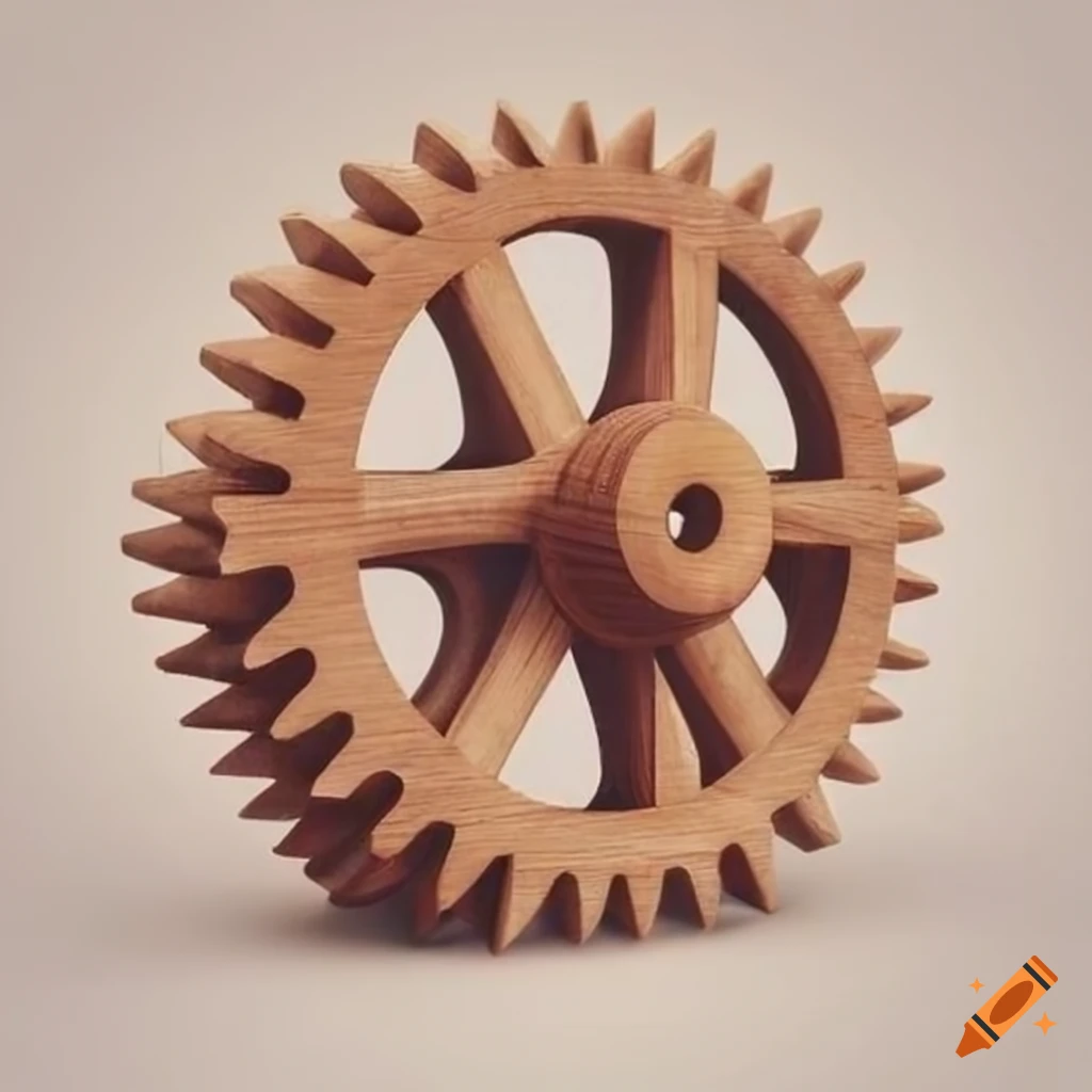 Wooden gear on Craiyon