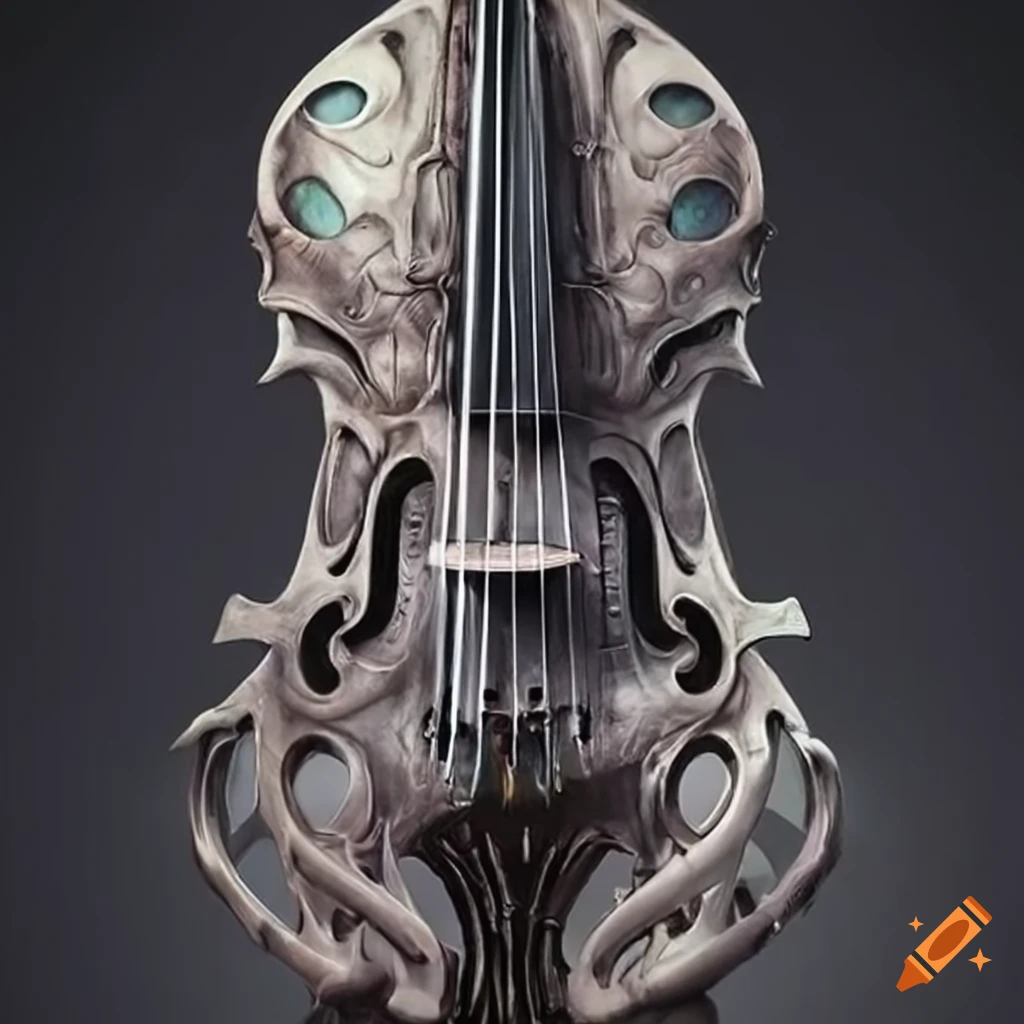 biomechanical cello designed by H.R. Giger