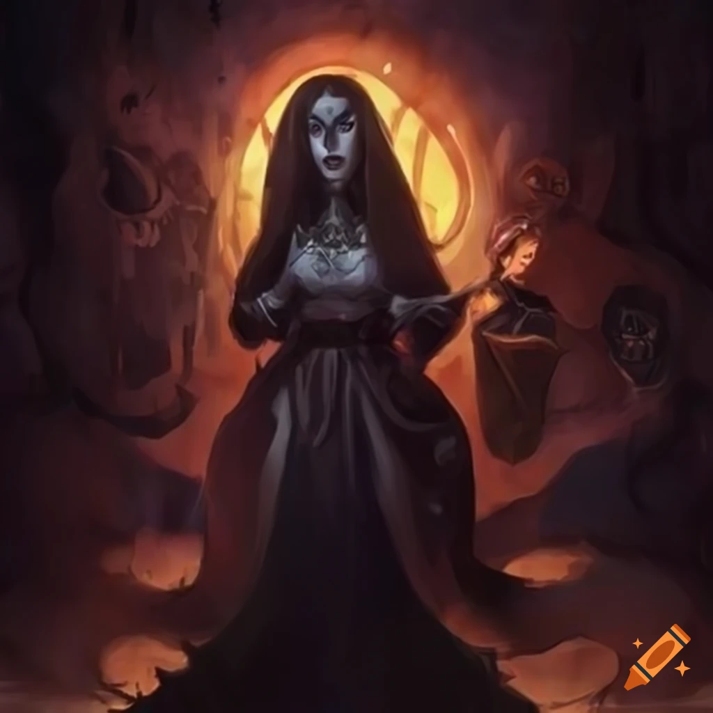 dark fantasy art of magician casting a spell