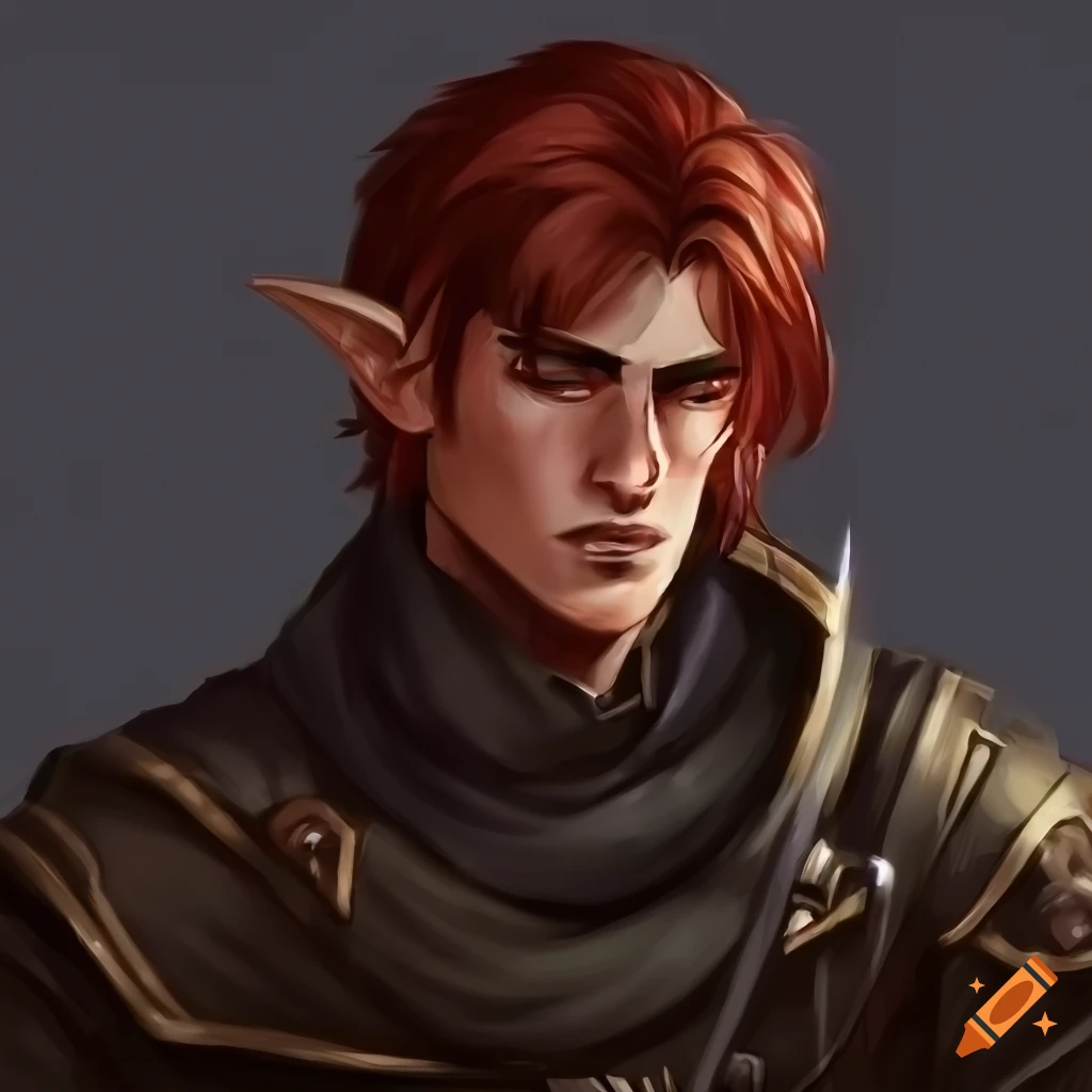 image-of-a-handsome-tired-half-elf-character-on-craiyon