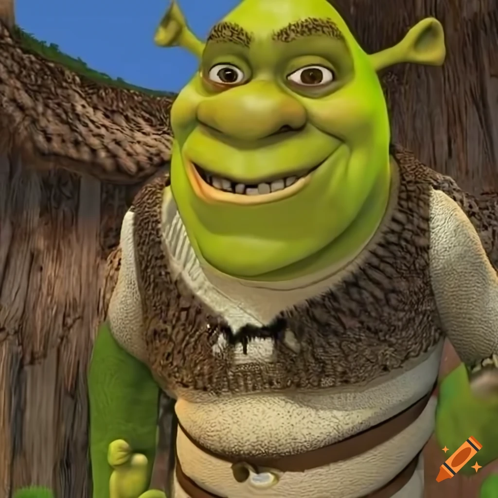 Shrek in Donkey's skin 3D render