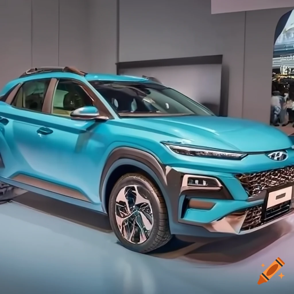 Hyundai Kona Electric Subcompact Crossover SUV in Cyan