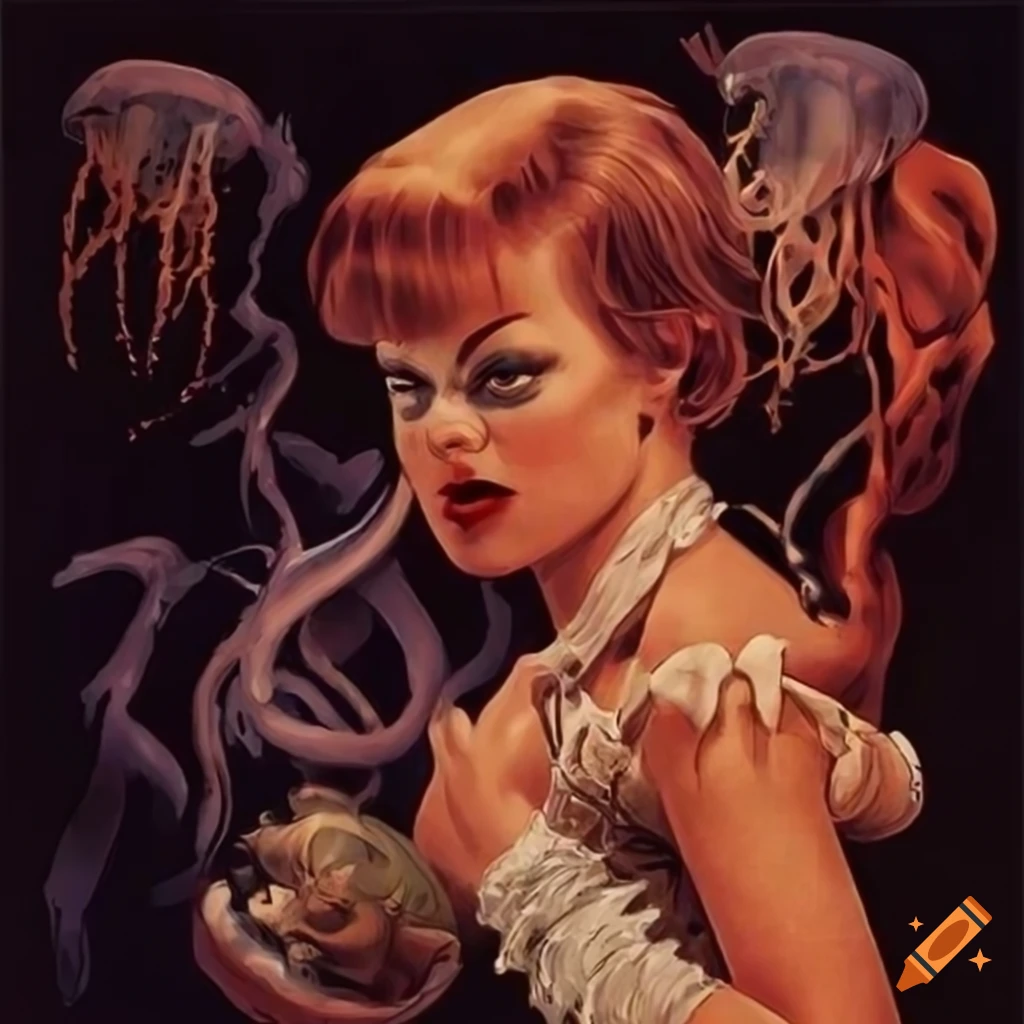 art of a Batman villainess by Norman Rockwell