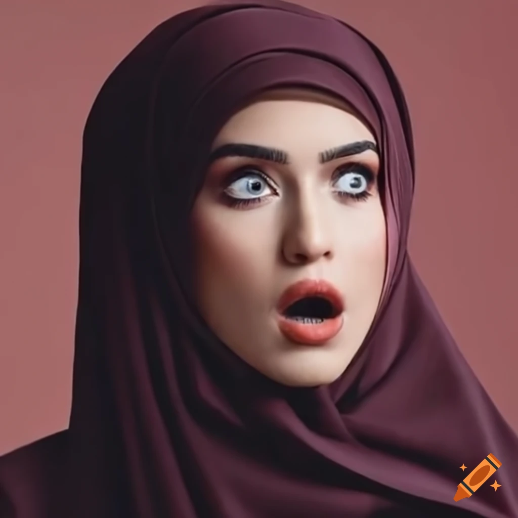 surprised woman wearing a hijab
