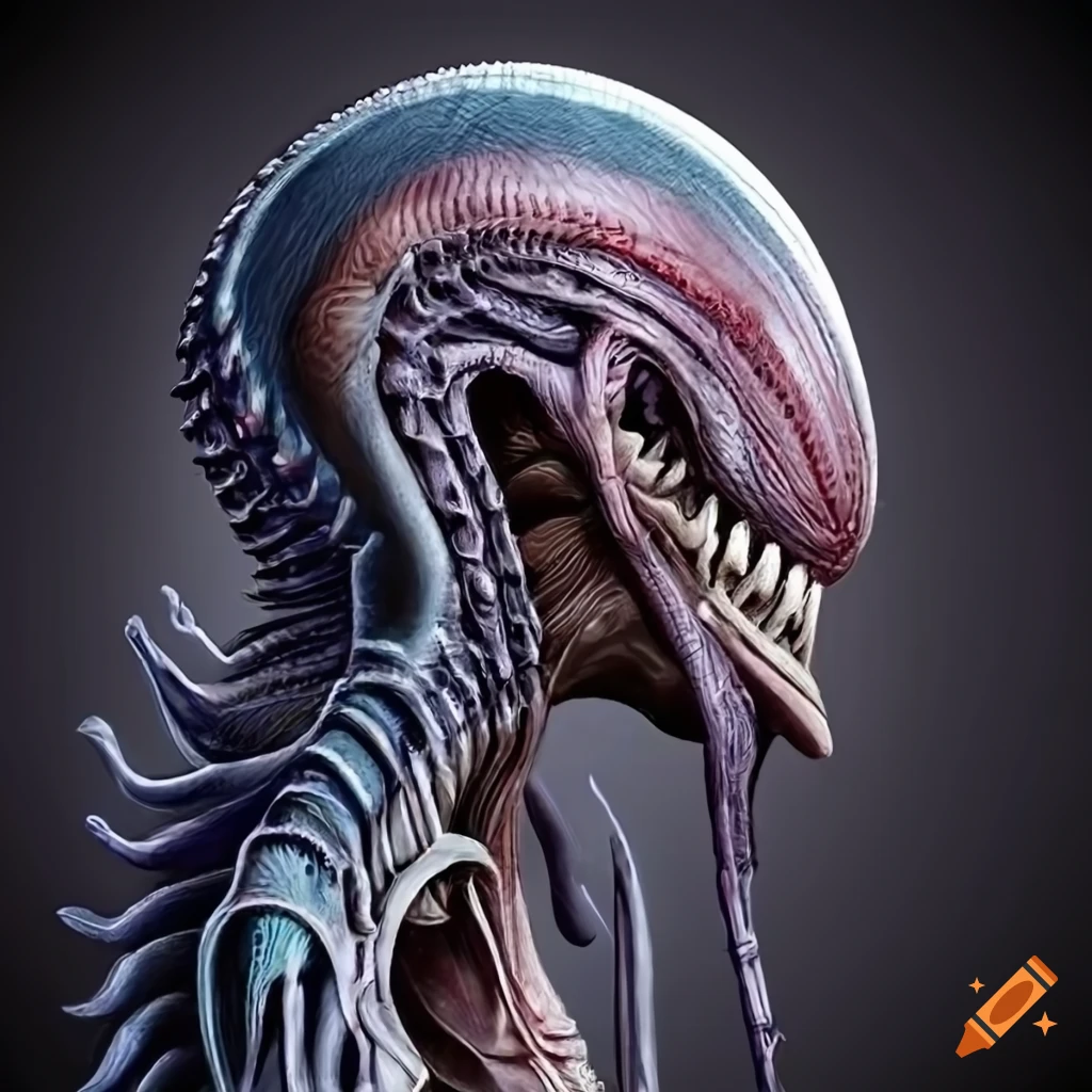 scientific illustration of xenomorph anatomy