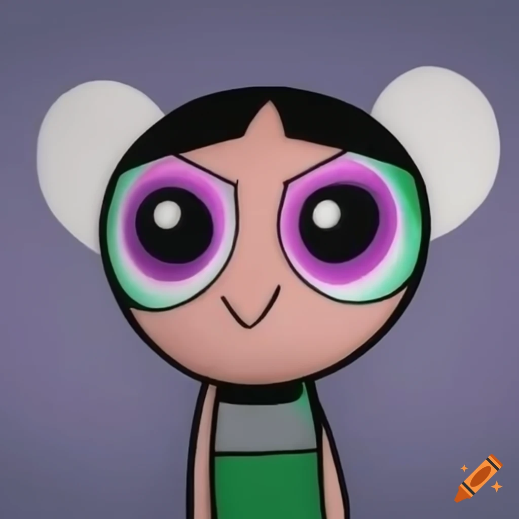 buttercup from Powerpuff Girls with facial features