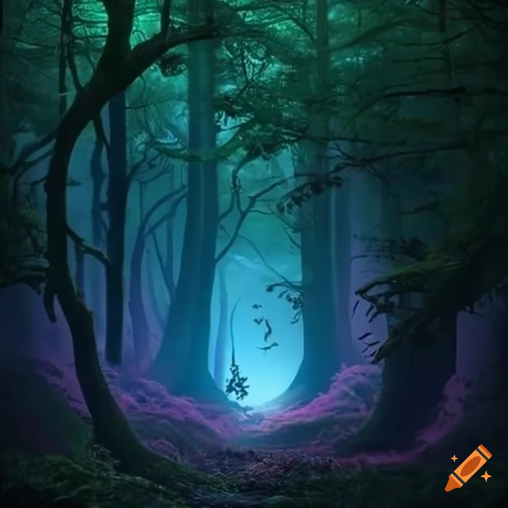 image of a mystical glowing forest