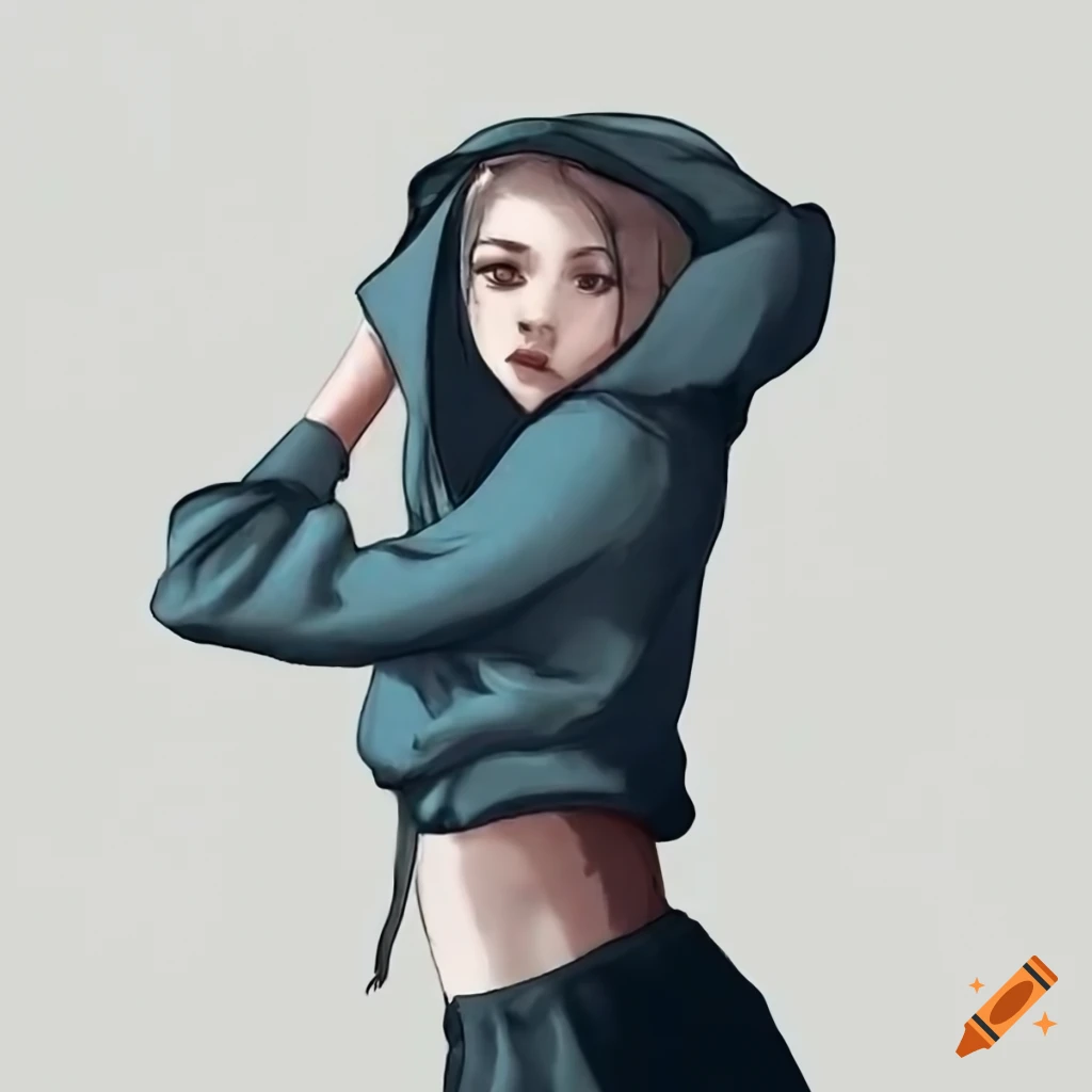 sketch of a woman in an airborne pose