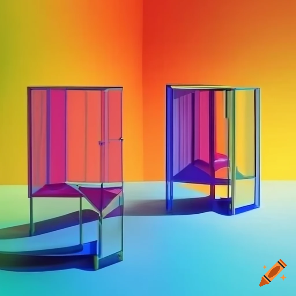 surreal playground with vibrant glass structures