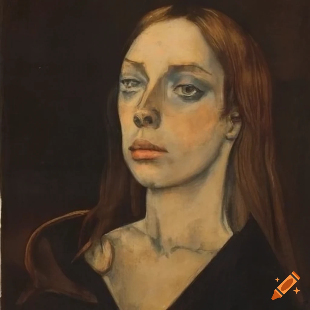 portrait of a beautiful woman with dark eyes and ash hair