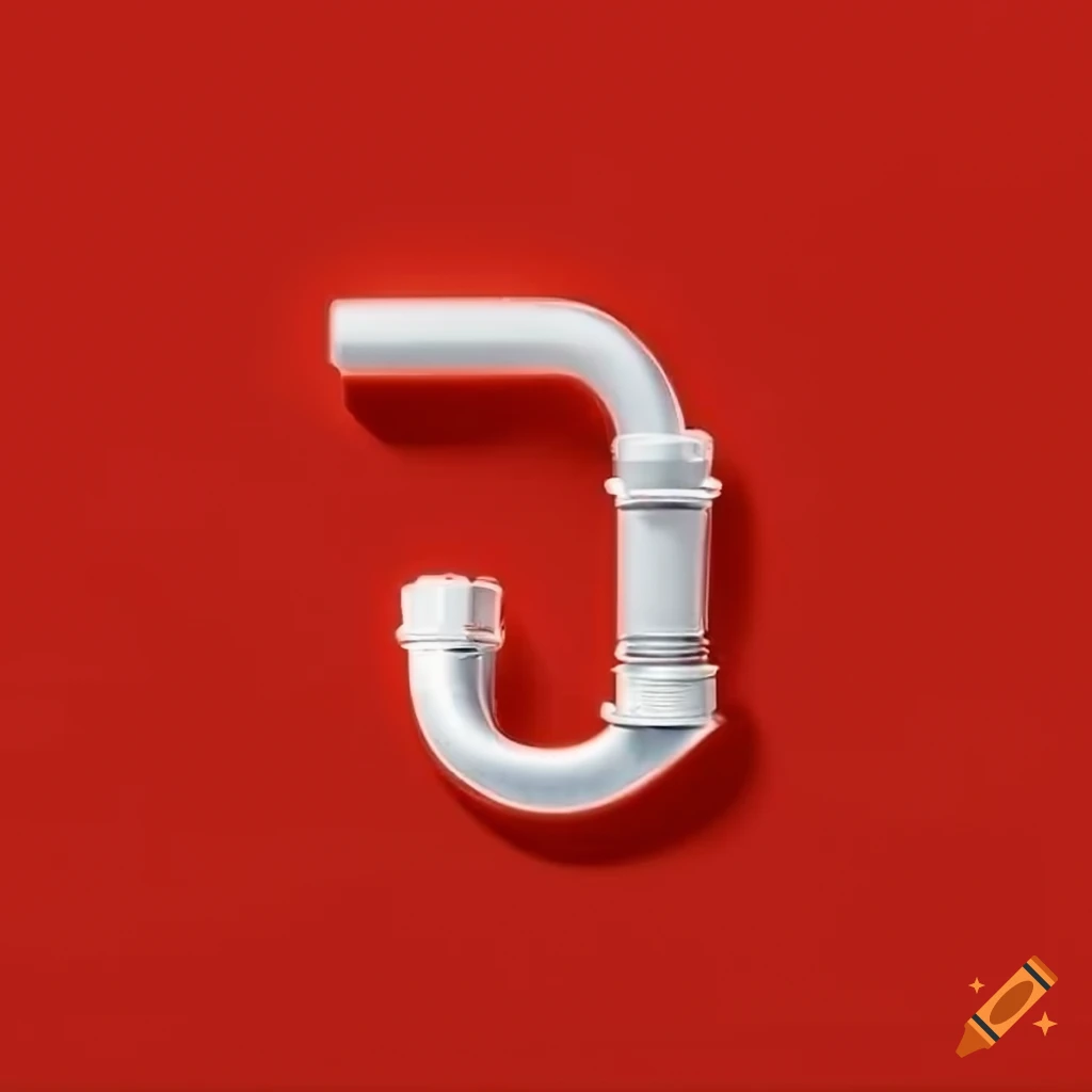 minimalist plumbing logo with pipes forming the letter J