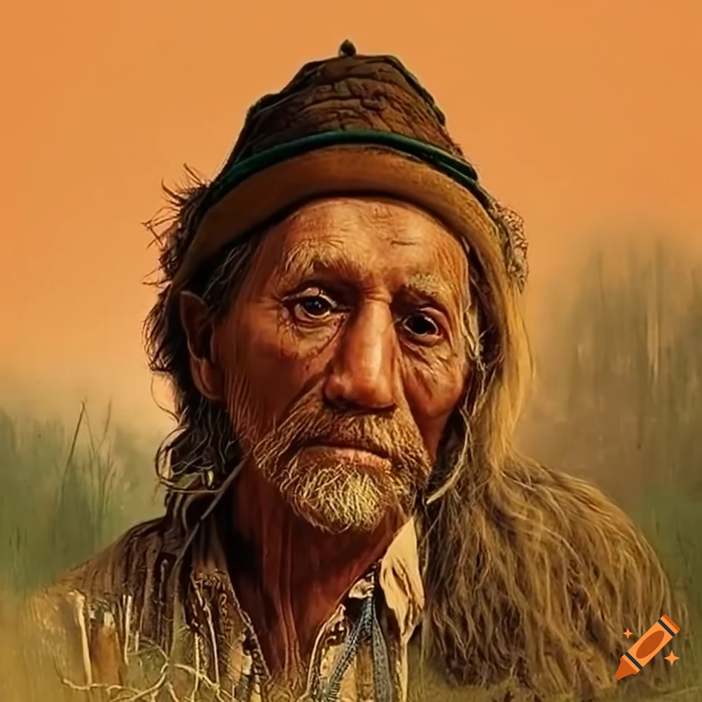 illustration of an American pioneer in the wilderness