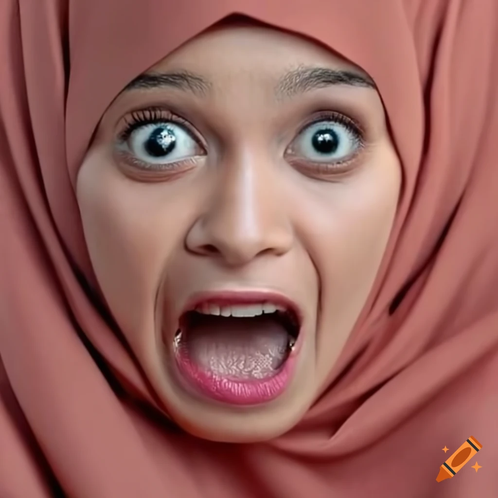 surprised woman wearing a hijab