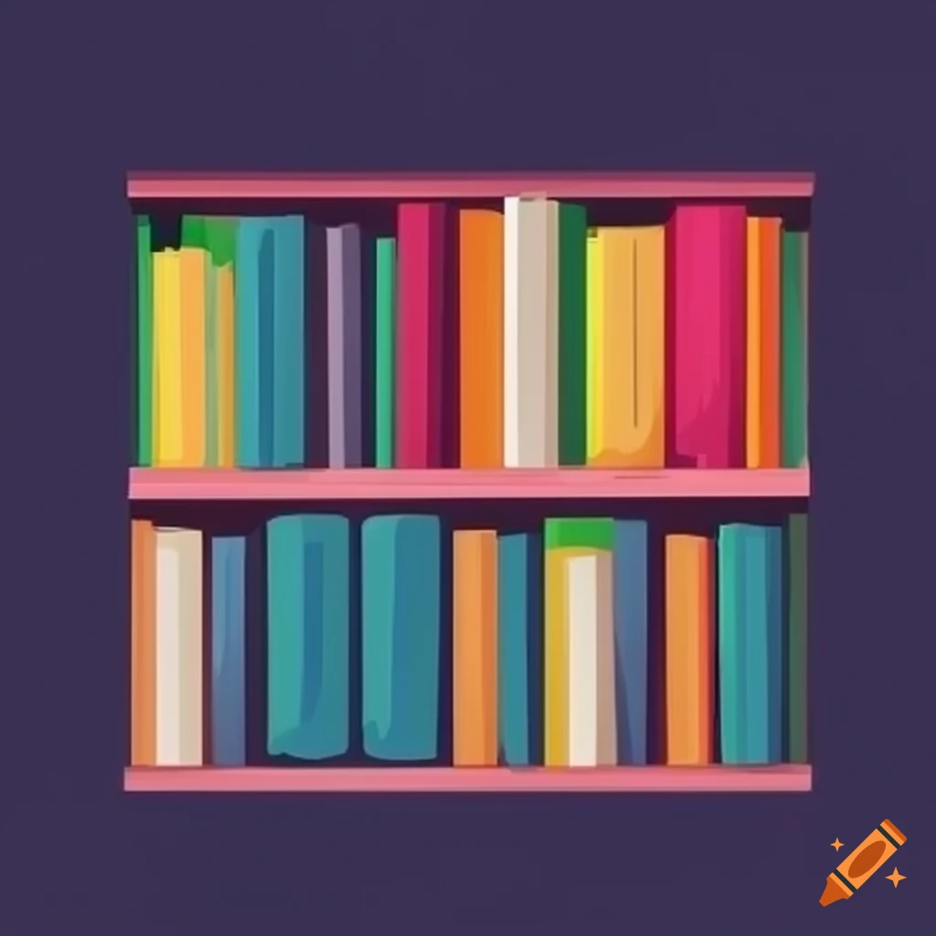 colorful bookshelf with variety of books