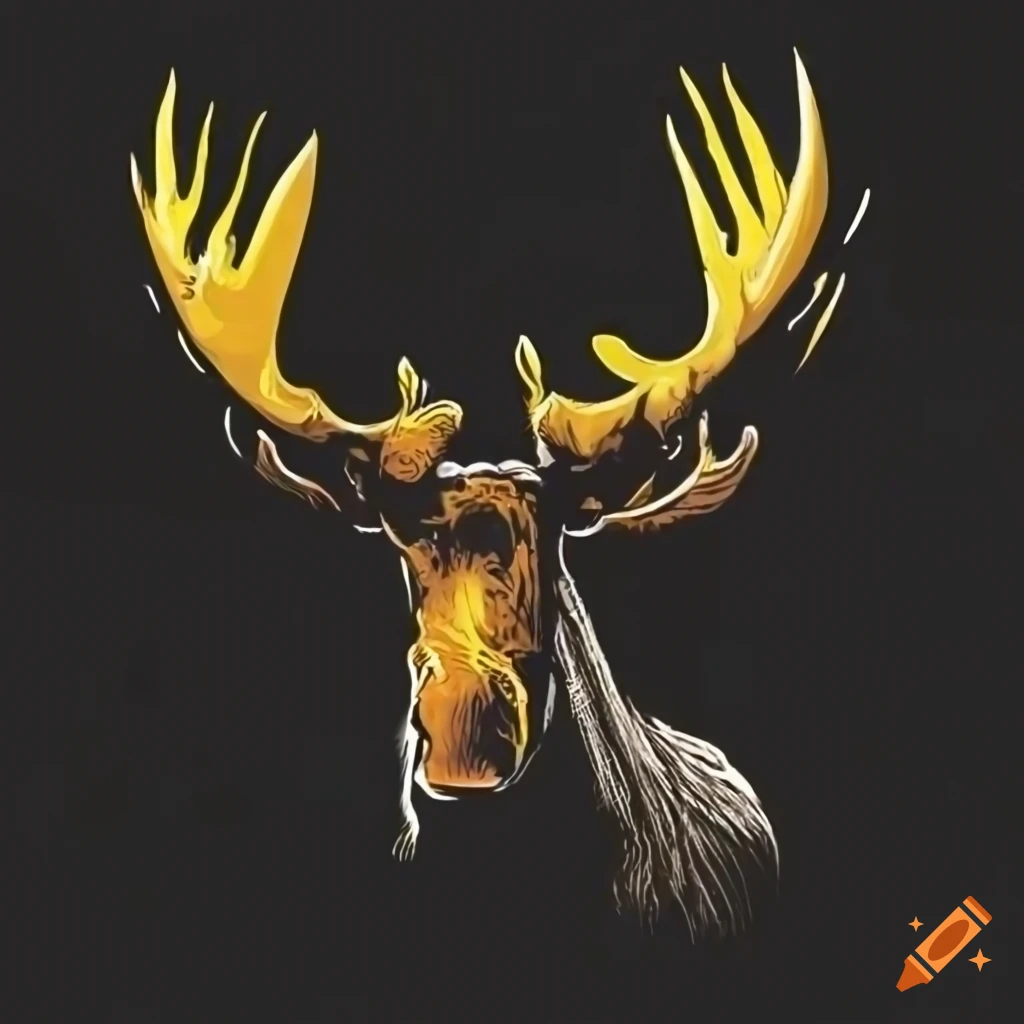 black and yellow running t-shirt with a moose design