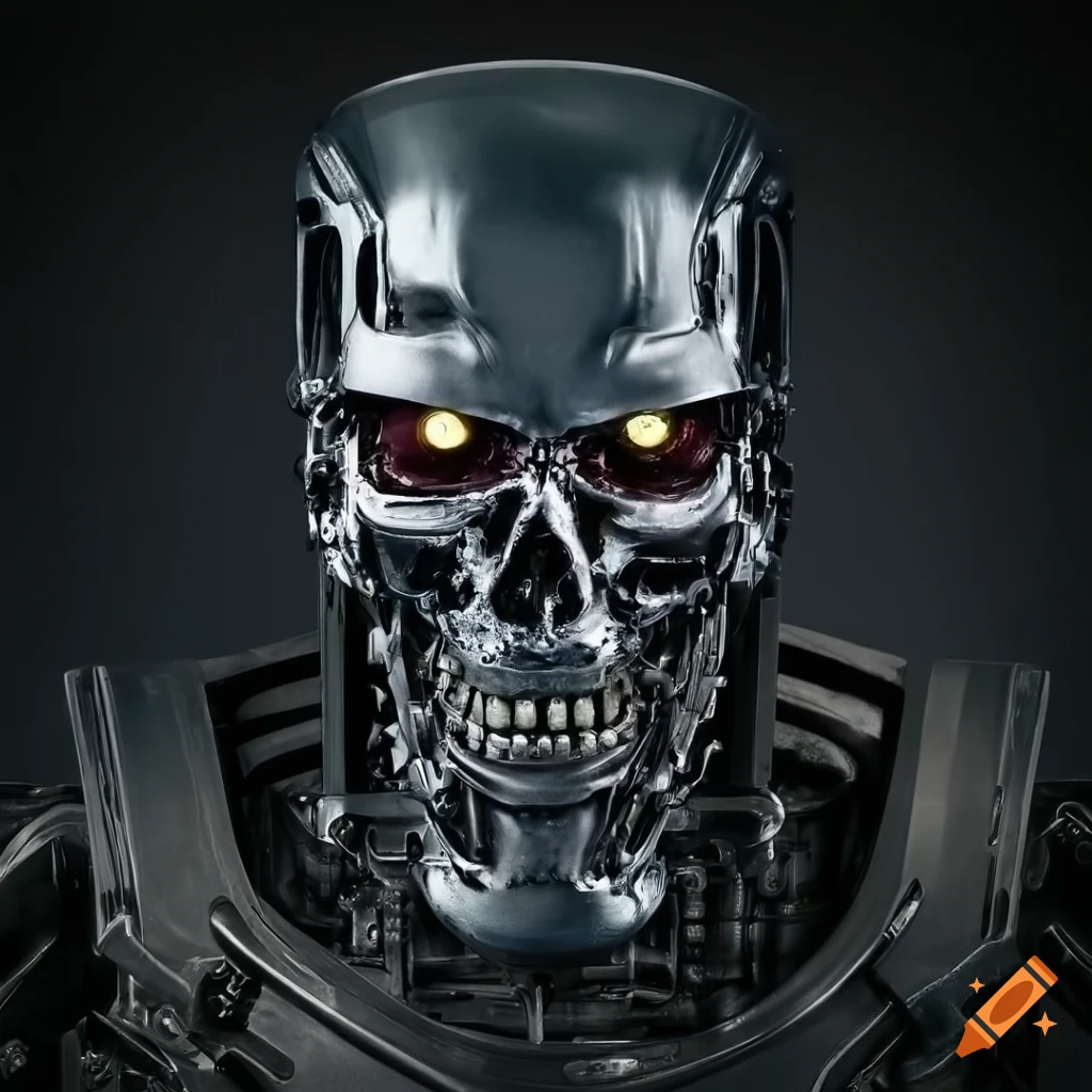 digital art of a trollface terminator robot