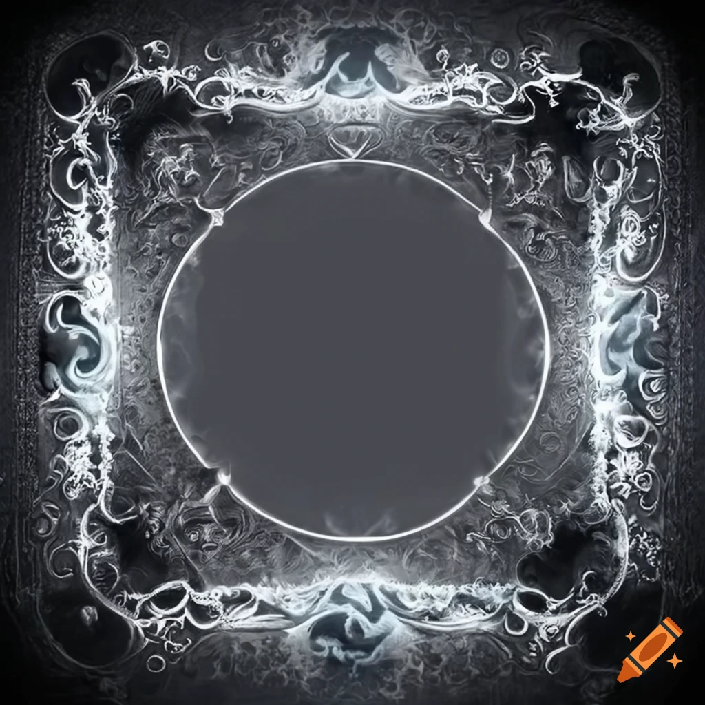 white Spellcasting frame on black background