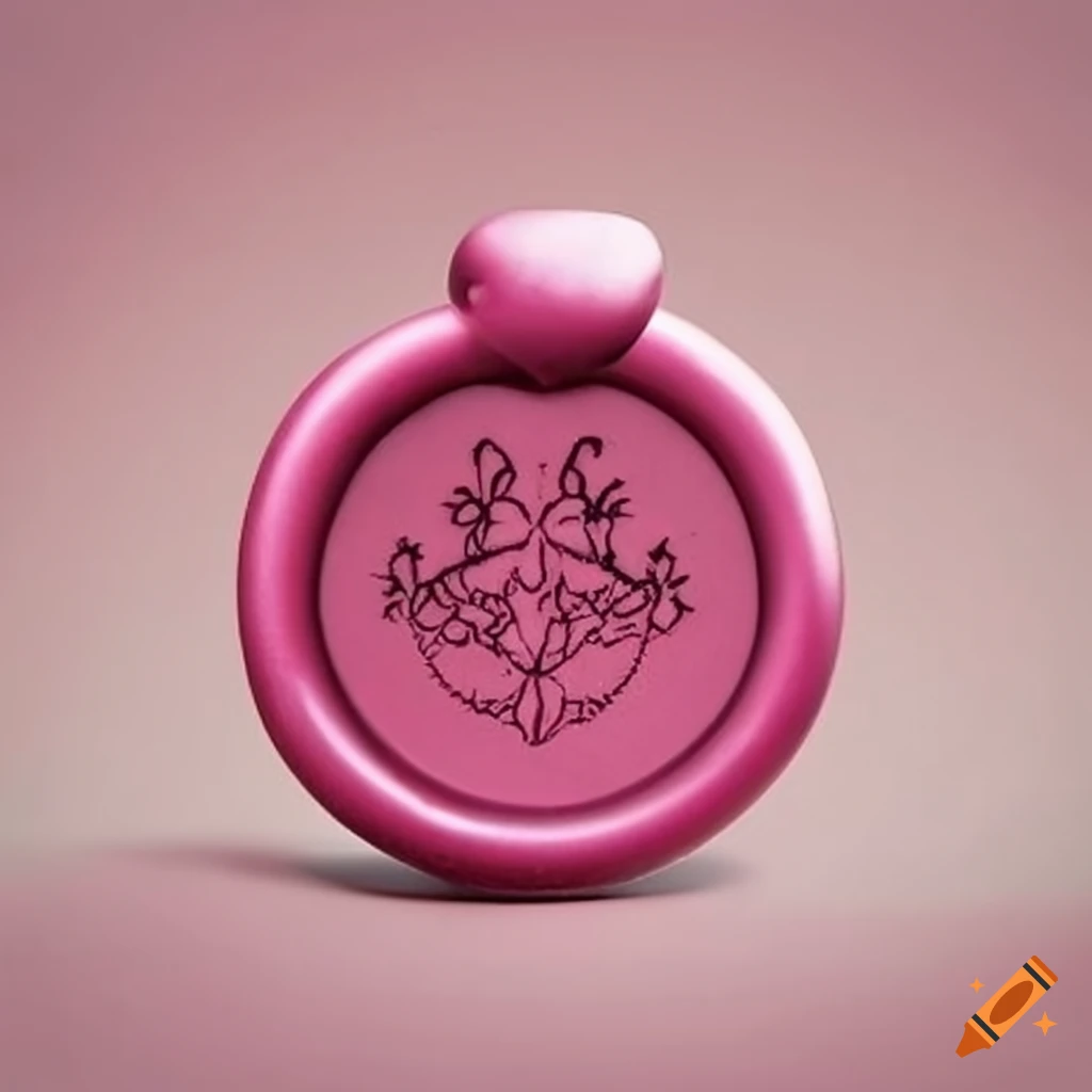 white wax seal with pink bee