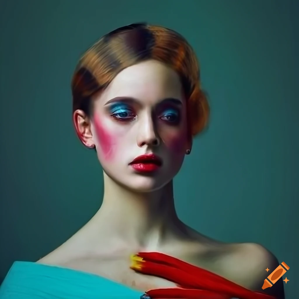 colorful oil painting of a Scandinavian woman
